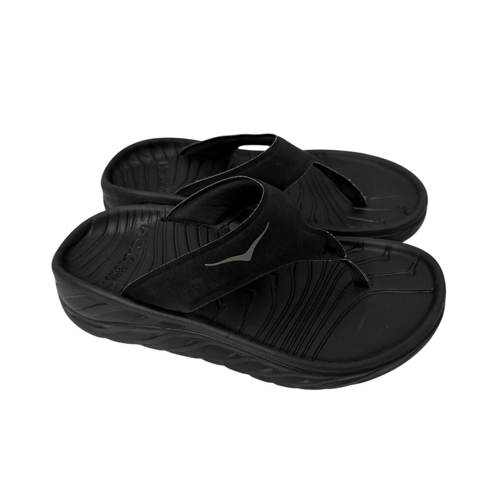Hoka One One Ora Recovery Flip Flops Women’s Size 6 Black Slip On